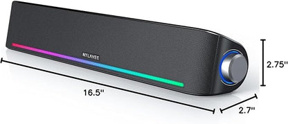Computer Speakers, Hi-Fi Sound Quality Computer Sound Bar, USB Powered Speakers
