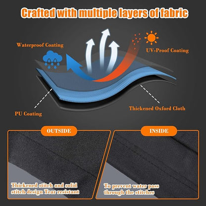 Grill Cover for recteq Flagship 1100, RT-1250, RT-700 & RT-680 | Heavy Duty Waterproof & Windproof | 600D Oxford Fabric with Reflective Strips 56x30x47 Inches