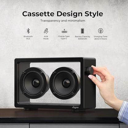 Cassette Portable Bluetooth Speaker, 20W Minimalist Speakers Bluetooth Wireless