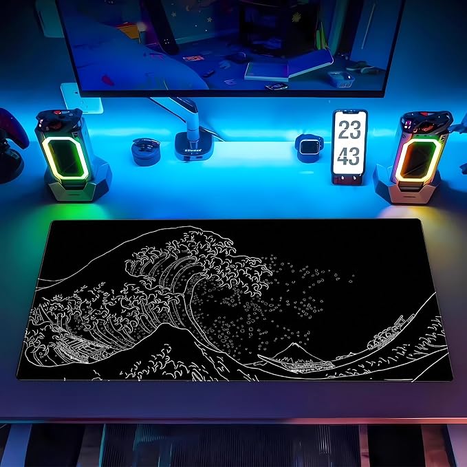 Japanese Great Wave Off Kanagawa Gaming Mouse Pad