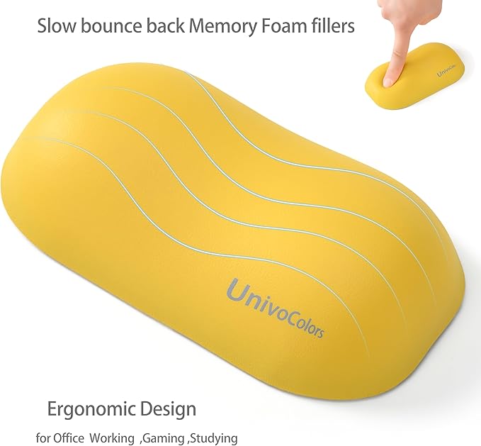 UnivoColors Design-Wave Wrist Rest, Artificial Sheepskin+Memory