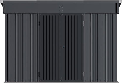 VEIKOU Metal Storage Shed, 6x10FT Outdoor Storage Shed with Sloped Galvanized Steel Roof, Garden Tool Storage House Metal Shed with 2 Vents & Double Door for Backyard Outdoor Patio