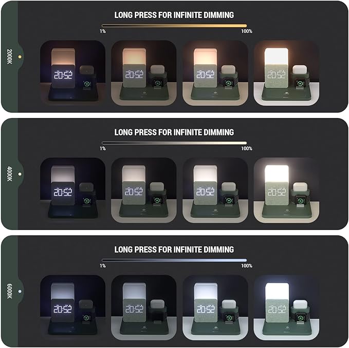 Wireless Charging Station, iPhone 3 in 1 Fast 15W Wireless Charger