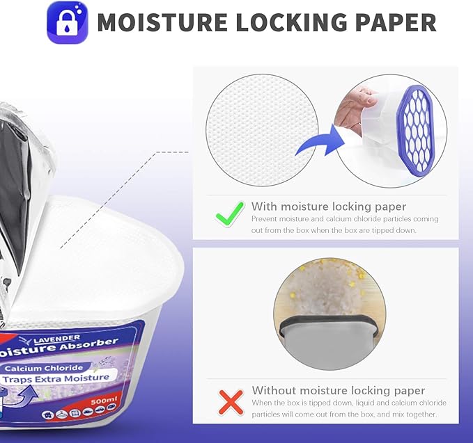 Vacplus Moisture Absorbers 6 Pack, 10.5 Oz Portable Humidity Absorber Boxes