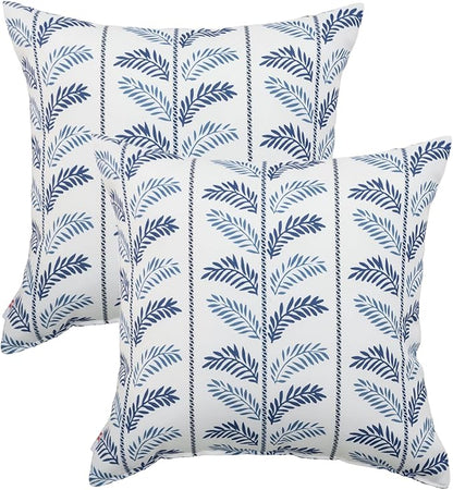Outdoor Pillows, Pack of 2 Waterproof Decorative Throw Pillows with Inserts, 18”x18” Square Pillows for Bed, Couch, Sofa and Patio Furniture