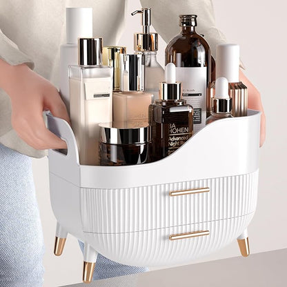 Makeup Organizer with Drawers,Skincare Organizer for Vanity,Storage Box with Handle,Large Cosmetic Display case for Dresser, Bathroom Countertop
