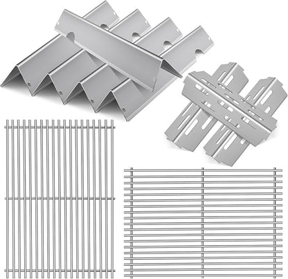 LPTNFRTN Stainless Steel Grill Flavorizer Bar Heat Plates with 2 Pack Grates BBQ Gas Grill Replacement Parts for Weber Genesis II 300 Series Genesis II E-310 E-315 E-330 E-335 S-310 S-335 Gas Grill