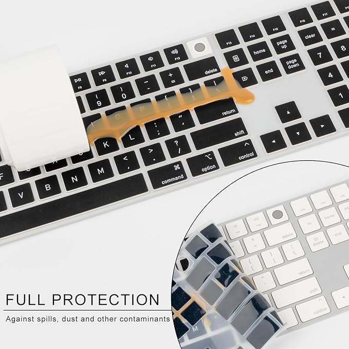 Allinside Black Keyboard Cover for 2024 Mac Magic Keyboard