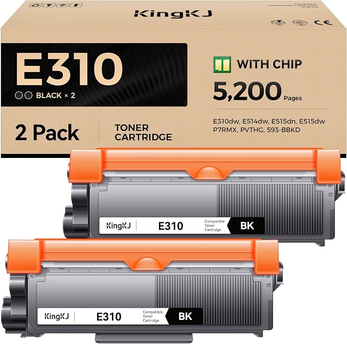 E310 E310dw Toner Cartridge Black 2-Pack High-Yield Replacement