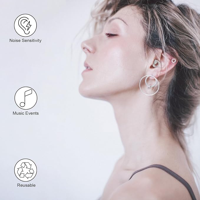 Ear Plugs for Noise Cancelling Ear Protection EarPlugs for Sleep, 8 Size Eartips