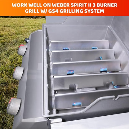 Uniflasy 15.3" Flavorizer Bars for Weber Spirit 300 and GS4 II Spirit 300 Series, Spirit E310 S310 E320 S320 E330 S330 Gas Grills with Front Mounted Control Panels, Stainless Steel Heat Plate, 7636