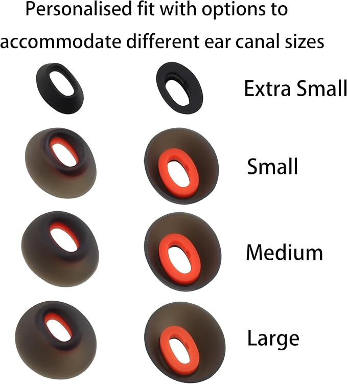 Replacement Silicone Ear Tips for JBL Tune Flex Wireless Earbuds, 8 Pairs