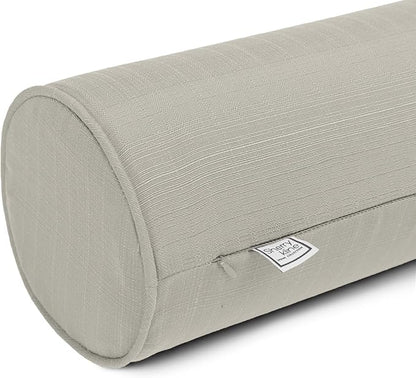 Sherry Kline Sunrise Indoor/Outdoor Neck Bolster Corded Edge Filled Pillow Sand 6"x18" Set of 2