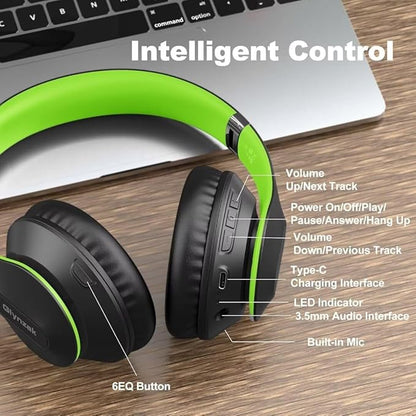 Wireless Bluetooth Headphones Over Ear, 65H Playtime HiFi Stereo Headset