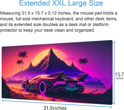 Purple Cyberpunk Fantasy Gaming Mouse Pad