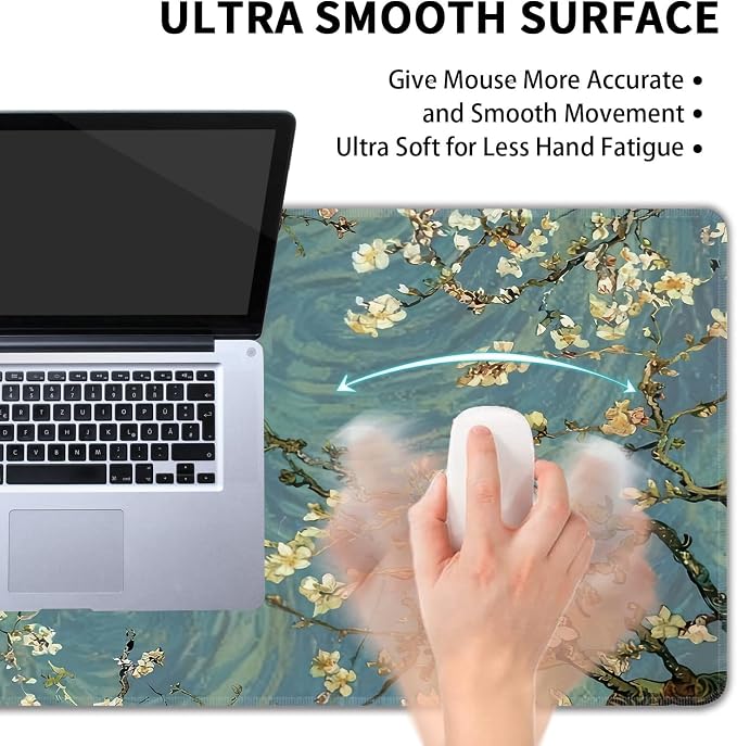 Almond Blossoms Large Mouse Pad, Gaming Keyboard Desk Pad, Extended Mouse Mat