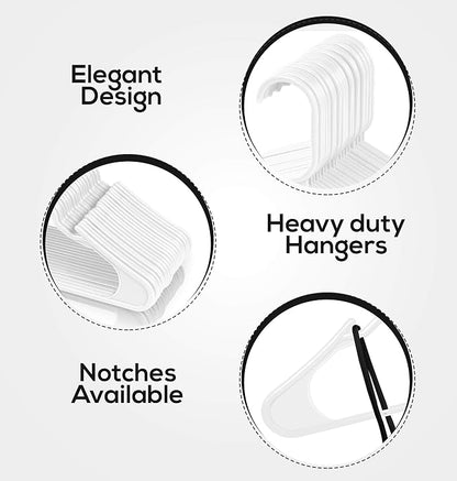 Utopia Home Plastic Hangers 30 Pack - Perfect Space Saving Clothes Hanger - Durable and Strong - Perfect Closet Organizers with Shoulder Grooves (White)