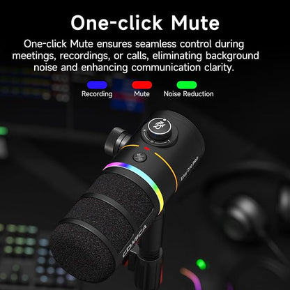 EJoy D10 PRO Combo Dual-Channel Wireless USB Gaming Microphone – RGB Dynamic Mic
