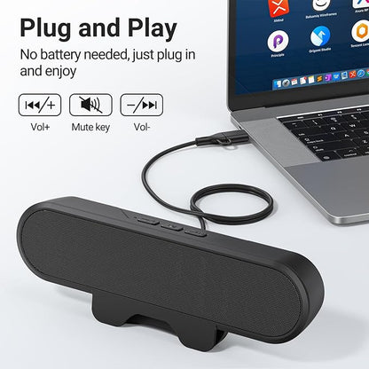 INGA Computer Speakers for Desktop PC, USB Monitor Speaker Bar