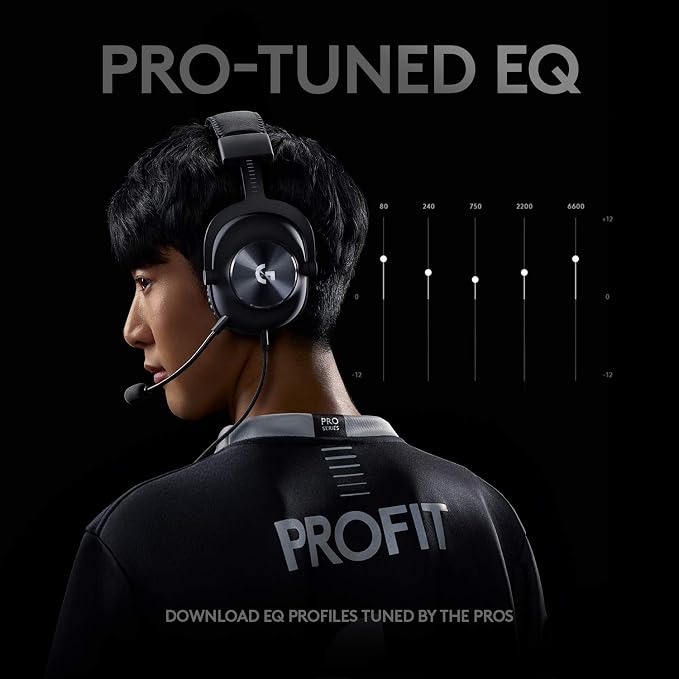 Logitech G Pro X Wired Gaming Headset: Blue VO!CE Detachable Boom Mic, DTS 7.1