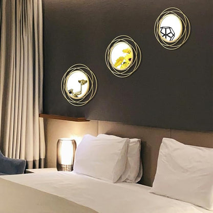 3 Set Round Mirrors for Wall Decor Living Room Bedroom Bathroom Dining Room Metal Circle Mirror Set Boho Decorative Sunburst Wall Art Accent Entryway - Gold 9.5 in