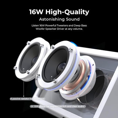 Cassette Portable Bluetooth Speaker, 16W Minimalist Speakers Bluetooth Wireless