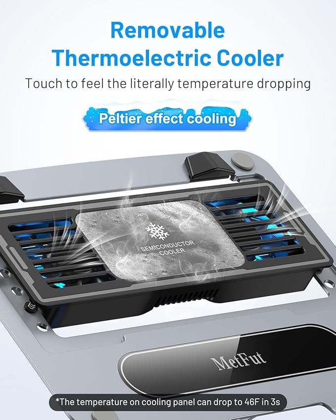Laptop Cooling Stand with Detachable Thermoelectric Cooler, Adjustable Height &
