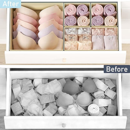 DIMJ Drawer Organizer Clothes, 28 Pack Dresser Organizer, Foldable Closet