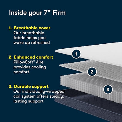 Five Star Mattress Tranquility 7-Inch Firm – Queen– Supportive Coils, Breathable Foam – Bed-in-a-Box– 100 Night Trial, 10-Year Limited Warranty