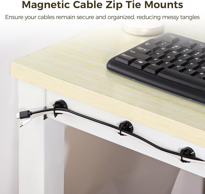 Magnetic Cable Zip Tie Mounts, Wire Management Bases