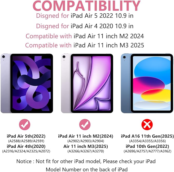 Keyboard Case for iPad Air 11-inch M3/M2/Air 5th/ 4th Generation- Detachable
