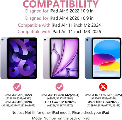 Keyboard Case for iPad Air 11-inch M3/M2/Air 5th/ 4th Generation- Detachable