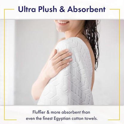 Ultra Soft & Stylish 700 GSM Luxury Bath Sheets | Pack of 2 | Extra Large 35x70 Inches | 100% Zero-Twist, Long-Staple Cotton | Remarkably Absorbent (Papyrus)