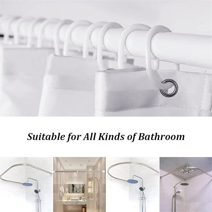 Mid Century Shower Curtain Boho Minimalist Modern Abstract Aesthetic Geometric Striped Atomic Retro Earthy Fabric Bathroom Decor Set with Hooks(108" Wx70 H)