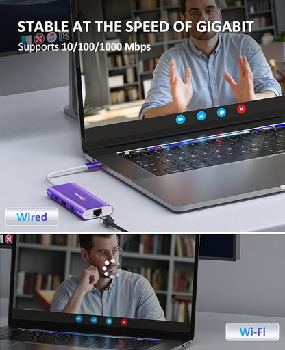 UtechSmart USB C Hub, Ethernet Multiport Adapter 6 in 1 USB C to HDMI Dock