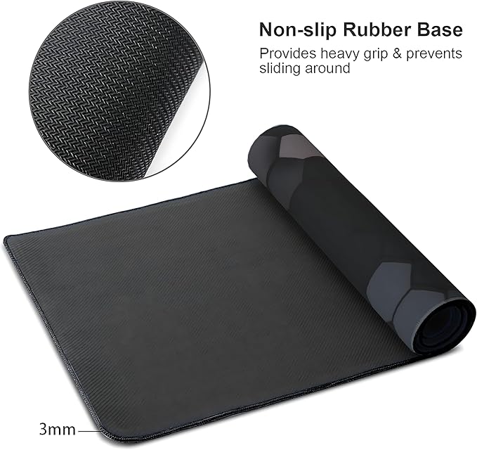 Hexagon Honeycomb Large Mouse Pad, Gaming Keyboard Desk Pad, Extended Mouse Mat