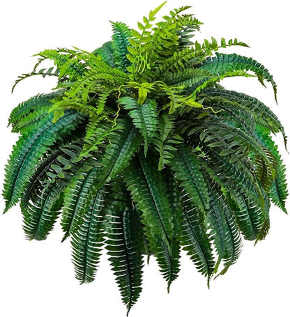 88 Leaves Fake Ferns, Large Artificial Boston Fern, Faux Fern Plants for Home, Office, Garden Indoor Outdoor Decoration(48 inch,1pack)