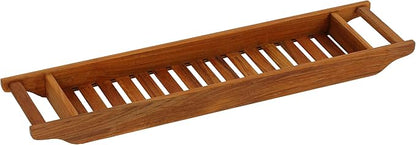 Bare Decor Vaske Natural Teak Wood Bathtub Caddy, 33" Wide