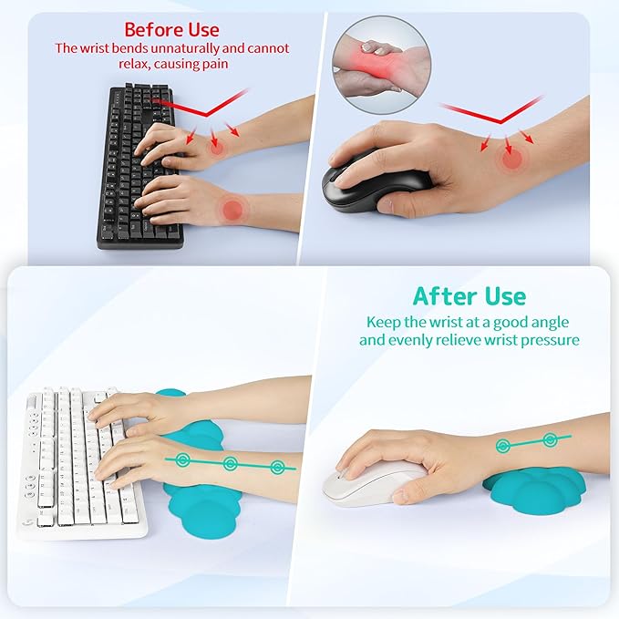 Cloud Wrist Rest Keyboard, Cloud Keyboard Wrist Pad Set