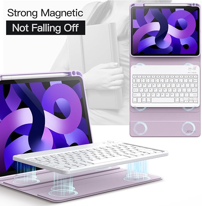 JETech Keyboard Case for iPad Air 11-Inch M3/M2, iPad Air 5th/4th