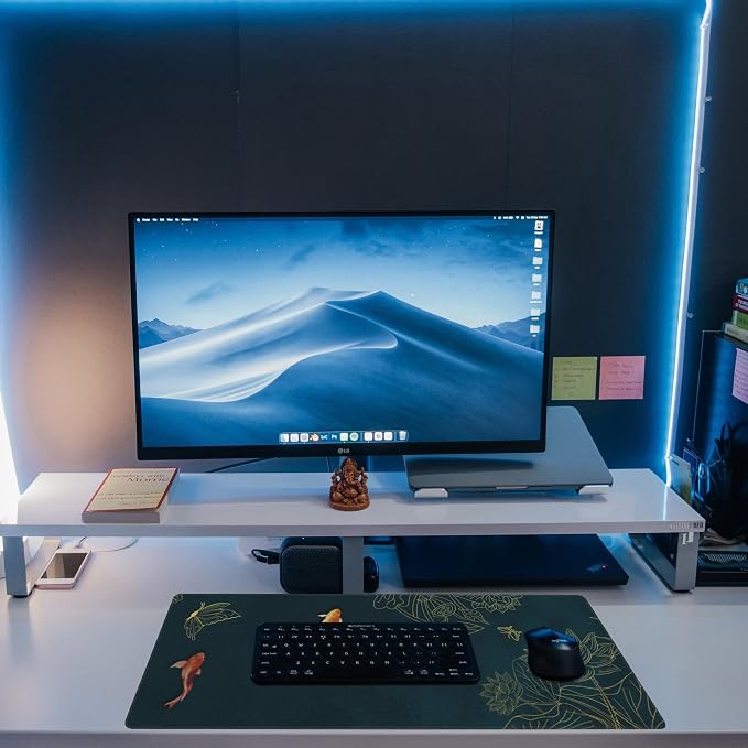 Large Gaming Mouse Pad, Koi Fish Ink Painting Desk Mat, Extended Big Computer