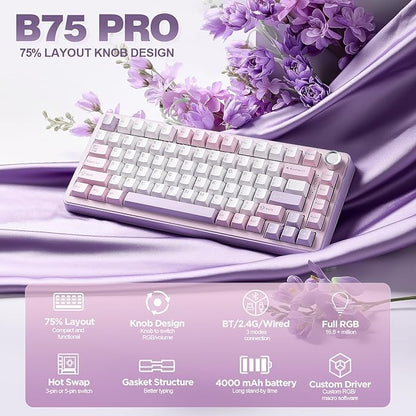 YUNZII B75 PRO Wireless Mechanical Keyboard, 75% Layout