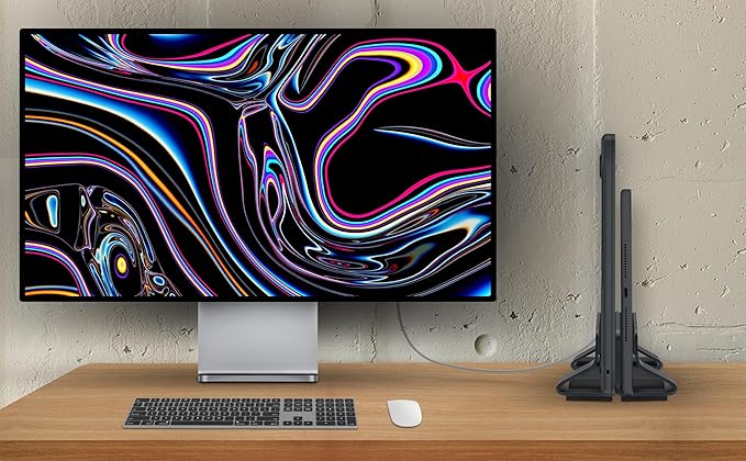 Aluminum Dual Vertical Laptop Stand Dock Holder, Supports 2 Devices, Adjustable