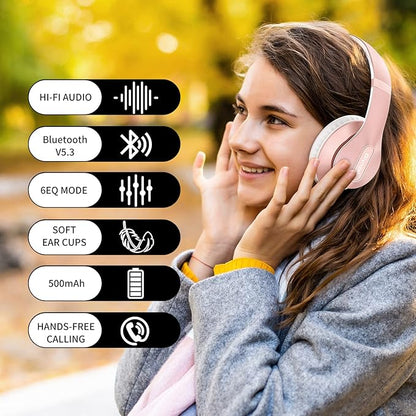 Wireless Bluetooth Headphones Over Ear 65H Playtime HiFi Stereo Headset