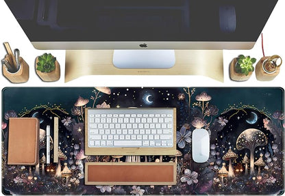 Cute Dark Mushroom Moon Night Mouse Pad XL Extended Gaming Mat