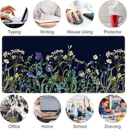 Weeds Flowers Large Mouse Pad, Gaming Keyboard Desk Pad, Extended Mouse Mat