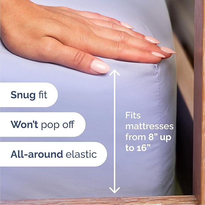 Cal King Size 4 Piece Sheet Set - Comfy Breathable & Cooling Bed Sheets Set - Hotel Luxury Bedding for Women, Men, Kids, Teens, Boys & Girls - Deep Pockets, Soft, Wrinkle Free - Oeko-Tex - Lavender