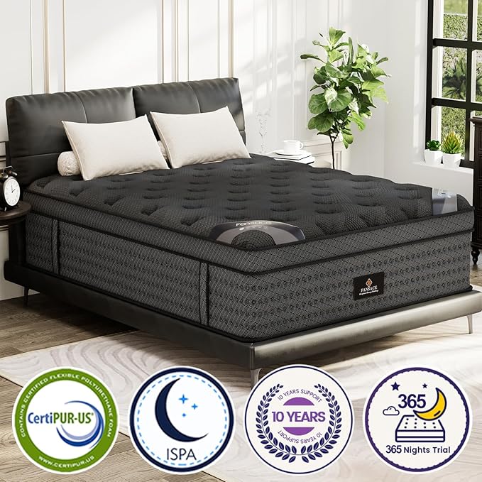 California King Mattress, 14 Inch Deluxe Hybrid Cal King Mattress in a Box, Medium Firm Mattresses With Gel Memory Foam & Pocket Spring, Pressure Relief, Cooling, Extra Edge Support [Upgraded Support]