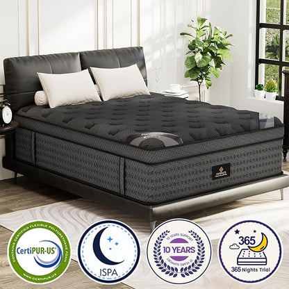 California King Mattress, 14 Inch Deluxe Hybrid Cal King Mattress in a Box, Medium Firm Mattresses With Gel Memory Foam & Pocket Spring, Pressure Relief, Cooling, Extra Edge Support [Upgraded Support]