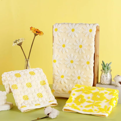 Quera 2 Pack Hand Towels Spring Summer White Flower Daisy Farmhouse Cotton Bathroom Decorative Towels Set for Drying, Cleaning, Cooking, Holiday 13.7'' x 29.5''